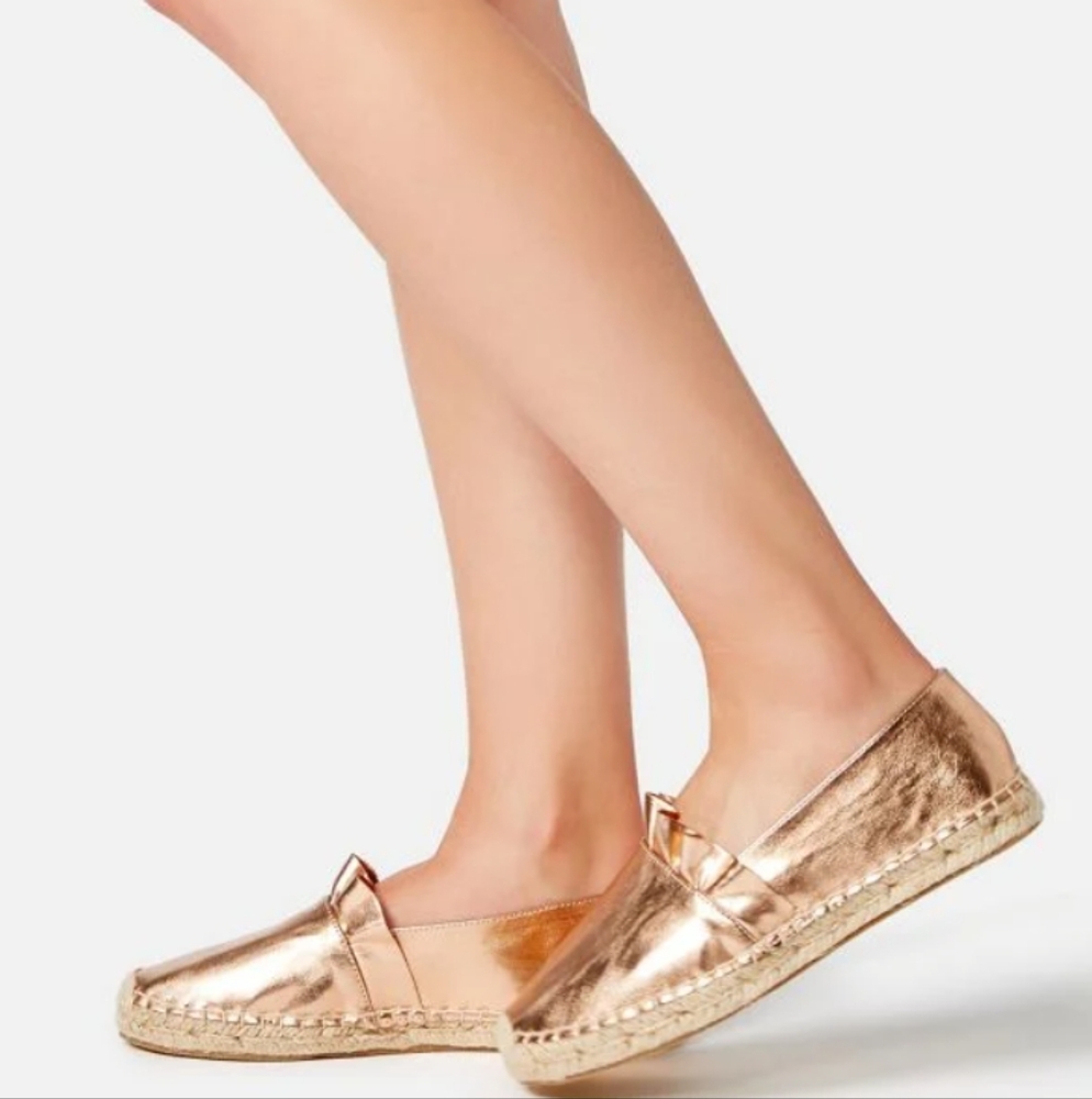 Justfab Keely Ruffle Espadrille Schuhe Rose Gold